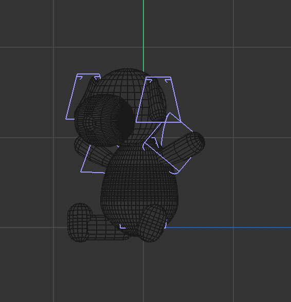 Right side view showing enlarged feet and body stance.